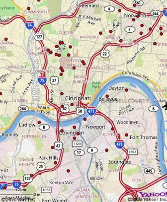 Cincinnati bed bug map